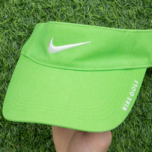 Load image into Gallery viewer, 2008 Nike Golf Swoosh Spell Out Embroidered Two Tone Green Visor Cap - One Size (S/M)
