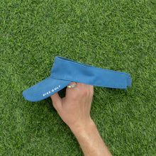 Load image into Gallery viewer, 2008 Nike Golf Swoosh Spell Out Embroidered Two Tone Blue Visor Cap - One Size (S/M)