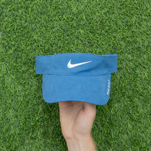 Load image into Gallery viewer, 2008 Nike Golf Swoosh Spell Out Embroidered Two Tone Blue Visor Cap - One Size (S/M)