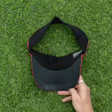 Load image into Gallery viewer, 2003 Nike Dri-Fit Small Swoosh Embroidered Two Tone Red Elastic Fitted Visor Cap - One Size