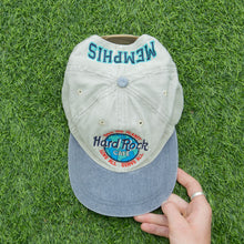 Load image into Gallery viewer, Hard Rock Cafe Memphis Save The Planet Love All Serve All Corduroy Denim Two Tone 6-Panel Snapback Cap - One Size