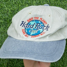 Load image into Gallery viewer, Hard Rock Cafe Memphis Save The Planet Love All Serve All Corduroy Denim Two Tone 6-Panel Snapback Cap - One Size