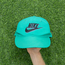 Load image into Gallery viewer, 1993 Nike 3D Swoosh Logo Embroidered Turquoise Green Purple Nylon SnapBack Cap - One Size