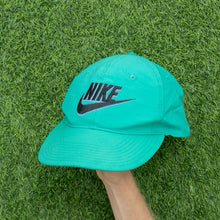 Load image into Gallery viewer, 1993 Nike 3D Swoosh Logo Embroidered Turquoise Green Purple Nylon SnapBack Cap - One Size