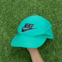 Load image into Gallery viewer, 1993 Nike 3D Swoosh Logo Embroidered Turquoise Green Purple Nylon SnapBack Cap - One Size