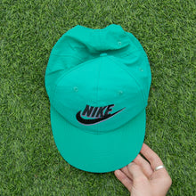 Load image into Gallery viewer, 1993 Nike 3D Swoosh Logo Embroidered Turquoise Green Purple Nylon SnapBack Cap - One Size