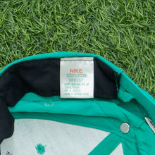 Load image into Gallery viewer, 1993 Nike 3D Swoosh Logo Embroidered Turquoise Green Purple Nylon SnapBack Cap - One Size