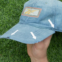 Load image into Gallery viewer, Reebok Large Box Logo Spell Out Embroidered Distressed Corduroy 6-Panel Cap - One Size
