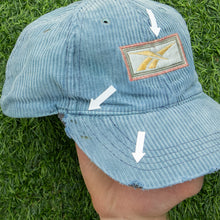 Load image into Gallery viewer, Reebok Large Box Logo Spell Out Embroidered Distressed Corduroy 6-Panel Cap - One Size