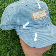 Load image into Gallery viewer, Reebok Large Box Logo Spell Out Embroidered Distressed Corduroy 6-Panel Cap - One Size