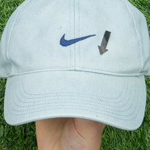 Load image into Gallery viewer, 2002 Nike Small Swoosh Embroidered Baby Blue Two Tone 6-Panel Snapback Cap - One Size (S)