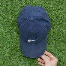 Load image into Gallery viewer, 2001 Nike Swoosh Embroidered Navy 6-Panel Snapback Cap - One Size