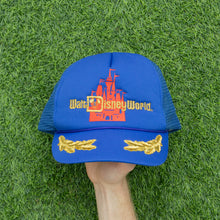 Load image into Gallery viewer, Walt Disney World Magic Kingdom Castle Embroidered Laurel Wreath Mesh Rope Trucker Snapback Cap - One Size