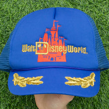 Load image into Gallery viewer, Walt Disney World Magic Kingdom Castle Embroidered Laurel Wreath Mesh Rope Trucker Snapback Cap - One Size