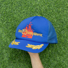 Load image into Gallery viewer, Walt Disney World Magic Kingdom Castle Embroidered Laurel Wreath Mesh Rope Trucker Snapback Cap - One Size