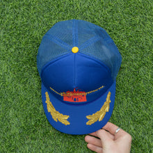 Load image into Gallery viewer, Walt Disney World Magic Kingdom Castle Embroidered Laurel Wreath Mesh Rope Trucker Snapback Cap - One Size