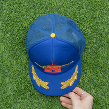 Load image into Gallery viewer, Walt Disney World Magic Kingdom Castle Embroidered Laurel Wreath Mesh Rope Trucker Snapback Cap - One Size