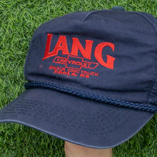 Load image into Gallery viewer, Lang Chevrolet Buick GMC Truck Embroidered Paola, KS Automobile Dealership Promotional Rope Trucker Snapback Cap - One Size