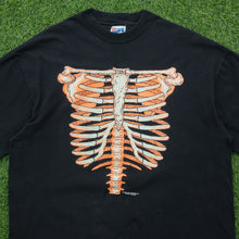 Load image into Gallery viewer, 1991 Rib Cage Glow In The Dark Skeleton Bones Tempe Arizona Brieland Graphics Hanes Halloween Single Stitch Graphic T-Shirt - XL