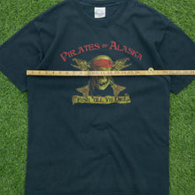 Load image into Gallery viewer, 2005 Pirates Of Alaska Fish Till Ye Die Pirates Of The Caribbean Parody Graphic Halloween T-Shirt - L