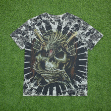 Load image into Gallery viewer, WiLD Skull Dragon Tie Dye Double Sided AOP Graphic Halloween T-Shirt - L