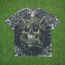 Load image into Gallery viewer, WiLD Skull Dragon Tie Dye Double Sided AOP Graphic Halloween T-Shirt - L