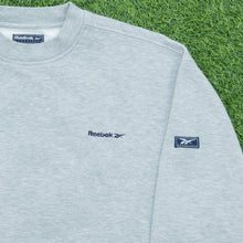 Load image into Gallery viewer, Reebok Essentials Small Spell Out Logo Embroidered Crewneck Sweatshirt - L