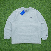 Load image into Gallery viewer, BNWT Women’s Reebok Essentials Small Spell Out Logo Embroidered Crewneck Grey Sweatshirt - M (12-14)