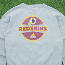 Load image into Gallery viewer, Washington Redskins Adidas Team NFL American Football Double Sided Graphic Logo Boxy Crewneck Grey Sweatshirt - M