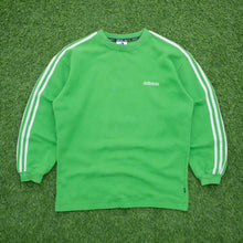 Load image into Gallery viewer, Adidas Small Spell Out 3-Stripe Embroidered Crewneck Green Sweatshirt - M