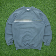 Load image into Gallery viewer, 1999 Adidas 3-Stripe Embroidered Logo Crewneck Blue Sweatshirt - M