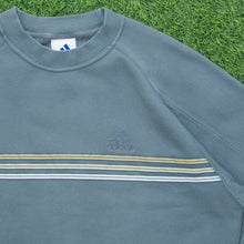 Load image into Gallery viewer, 1999 Adidas 3-Stripe Embroidered Logo Crewneck Blue Sweatshirt - M