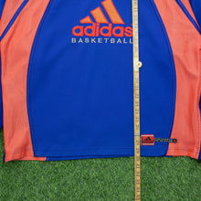 Load image into Gallery viewer, Adidas Basketball Embroidered Logo Mesh Pullover Oversized Crewneck Blue Sweatshirt - XL