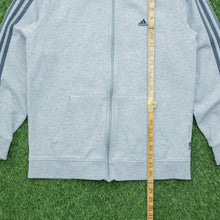 Load image into Gallery viewer, 2006 Adidas 3-Stripes Embroidered Logo Zip Up Grey Hoodie - M