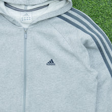Load image into Gallery viewer, 2006 Adidas 3-Stripes Embroidered Logo Zip Up Grey Hoodie - M