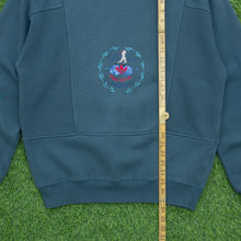 Load image into Gallery viewer, Adidas Golf Laurel Wreath Embroidered Logo Panel Crewneck Teal Blue Sweatshirt - L (40/42)