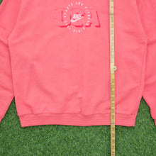 Load image into Gallery viewer, 1993 Nike USA Sports And Fitness Embroidered Logo Mock Neck Boxy Crewneck Pink Sweatshirt - L