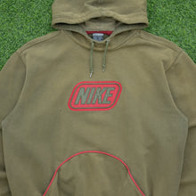 Load image into Gallery viewer, 2001 Nike Spell Out Embroidered Box Logo Piping Boxy Brown Hoodie - M