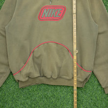 Load image into Gallery viewer, 2001 Nike Spell Out Embroidered Box Logo Piping Boxy Brown Hoodie - M