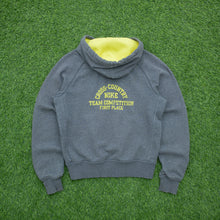 Load image into Gallery viewer, Women’s 2004 Nike Spell Out Small Swoosh Embroidered Cross Country Team Competition Graphic Zip Up Grey Hoodie - M (10-12)