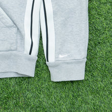 Load image into Gallery viewer, Women’s 2005 Nike Spell Out Small Swoosh Embroidered Logo Taping Zip Up Grey Hoodie - M/L (12-14)