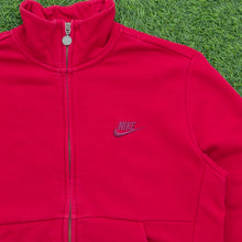 Load image into Gallery viewer, Women’s 2008 Nike Small Swoosh Embroidered Logo Fitted Zip Up Red Jumper - L (14-16)