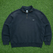 Load image into Gallery viewer, 2004 Nike Small Swoosh Embroidered Logo 1/4 Quarter Zip Black Jumper - XL