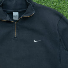 Load image into Gallery viewer, 2004 Nike Small Swoosh Embroidered Logo 1/4 Quarter Zip Black Jumper - XL