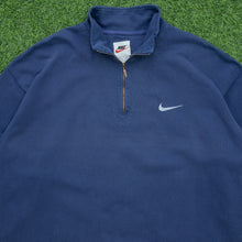 Load image into Gallery viewer, 1997 Nike Small Swoosh Embroidered Logo Quarter Zip Navy Jumper - XL