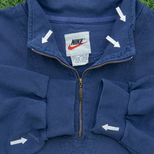 Load image into Gallery viewer, 1997 Nike Small Swoosh Embroidered Logo Quarter Zip Navy Jumper - XL