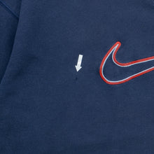 Load image into Gallery viewer, 1999 Nike Large Swoosh Embroidered Logo Boxy Crewneck Navy Sweatshirt - L