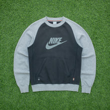 Load image into Gallery viewer, Women’s 2003 Nike Large Swoosh Logo Felt Graphic Pullover Pocket Raglan Crewneck Sweatshirt - M (12-14)