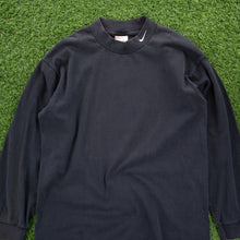 Load image into Gallery viewer, (2000) Nike Small Swoosh Embroidered Heavyweight Mock-Neck Longsleeve Black T-Shirt - L