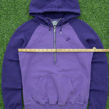 Load image into Gallery viewer, Women’s 2010 Nike Small Swoosh Embroidered Logo Raglan Quarter Zip Purple Hoodie - M (10-12)